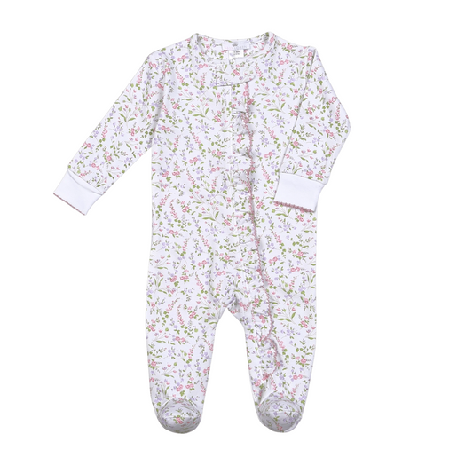 Evelyn Floral Footie with Zipper