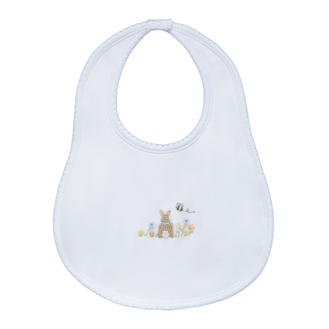 Bunny's Basket Bib - Light Blue