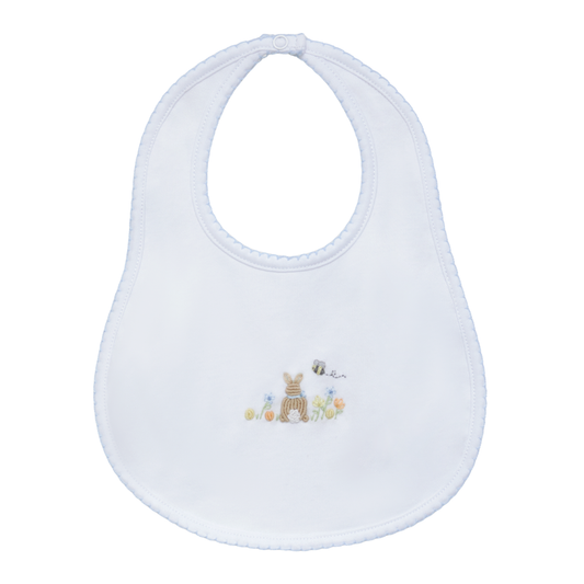 Bunny's Basket Bib - Light Blue