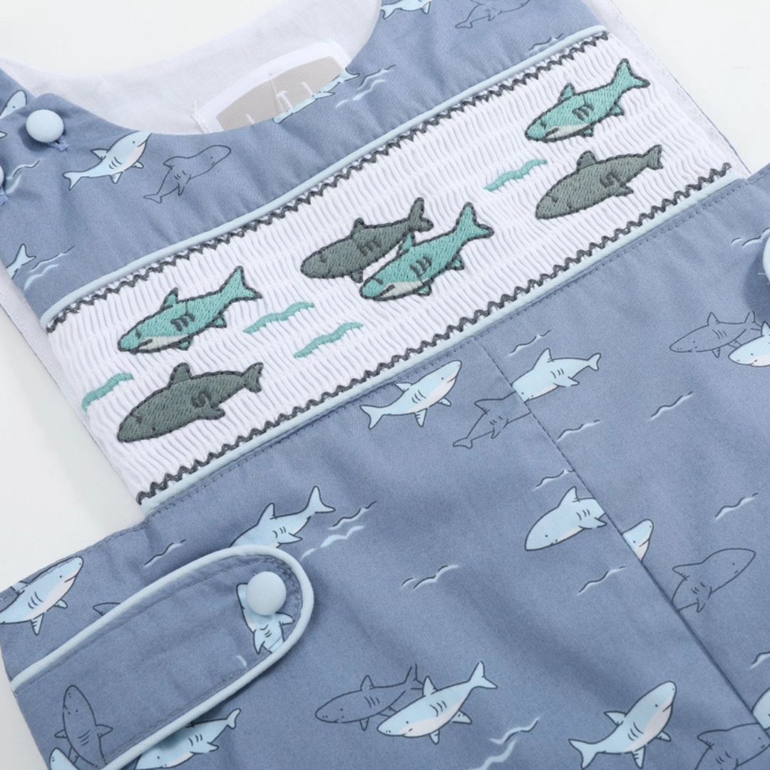 Shark Print Smocked Jonjons