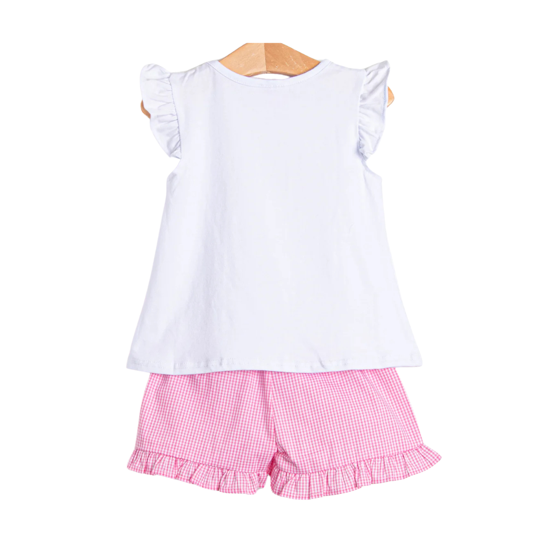 Blue Sky Breeze Applique Ruffle Short Set