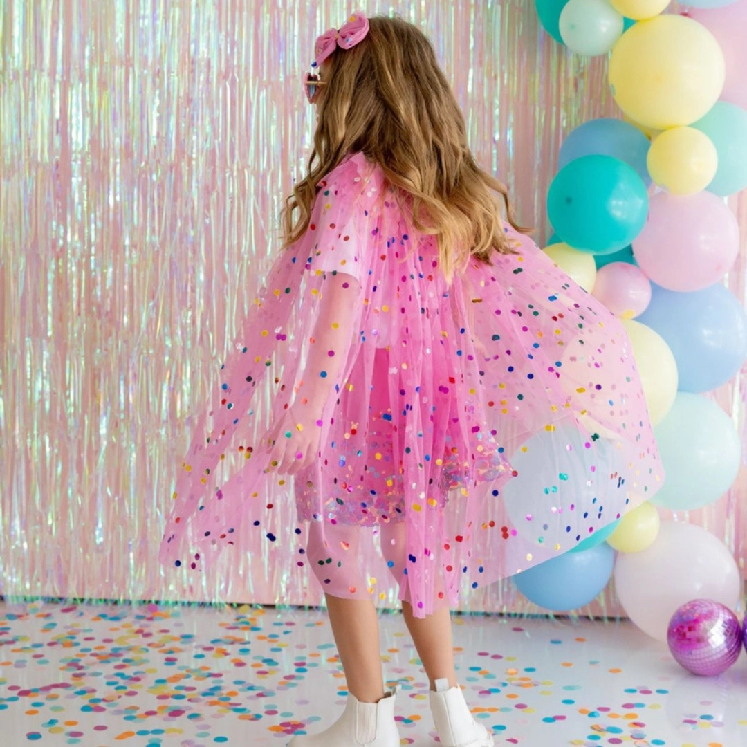 Raspberry Confetti Cape – Little Grasshoppers