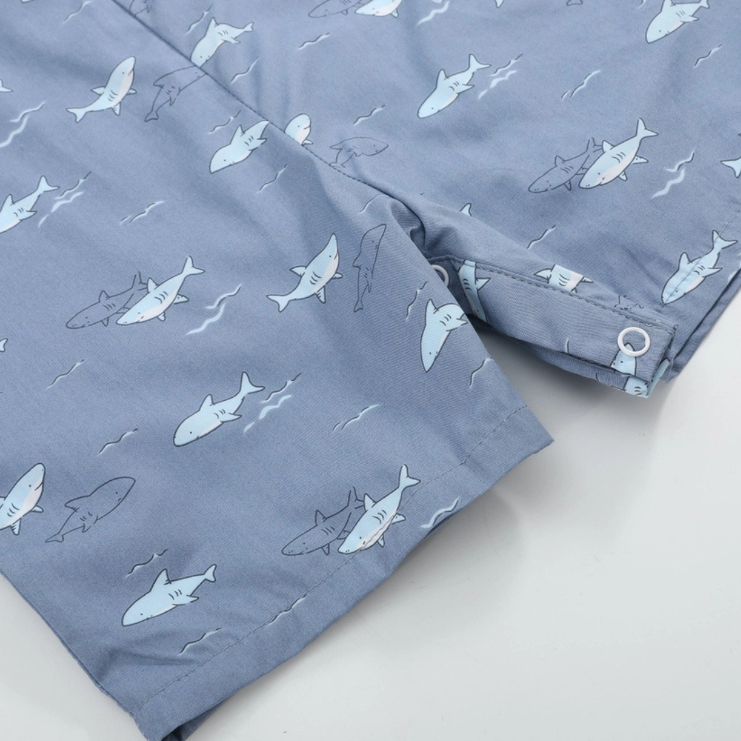 Shark Print Smocked Jonjons