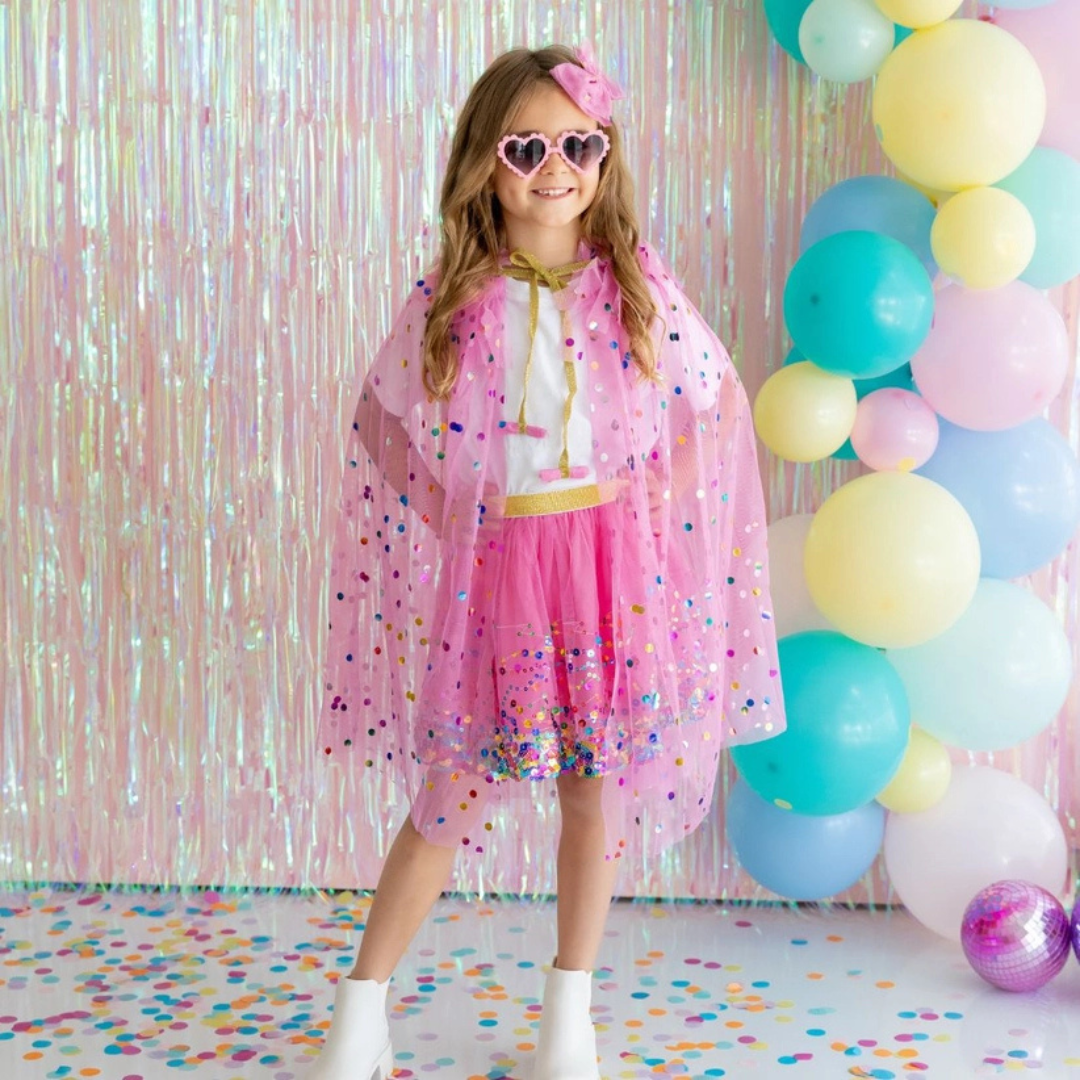 Raspberry Confetti Cape – Little Grasshoppers