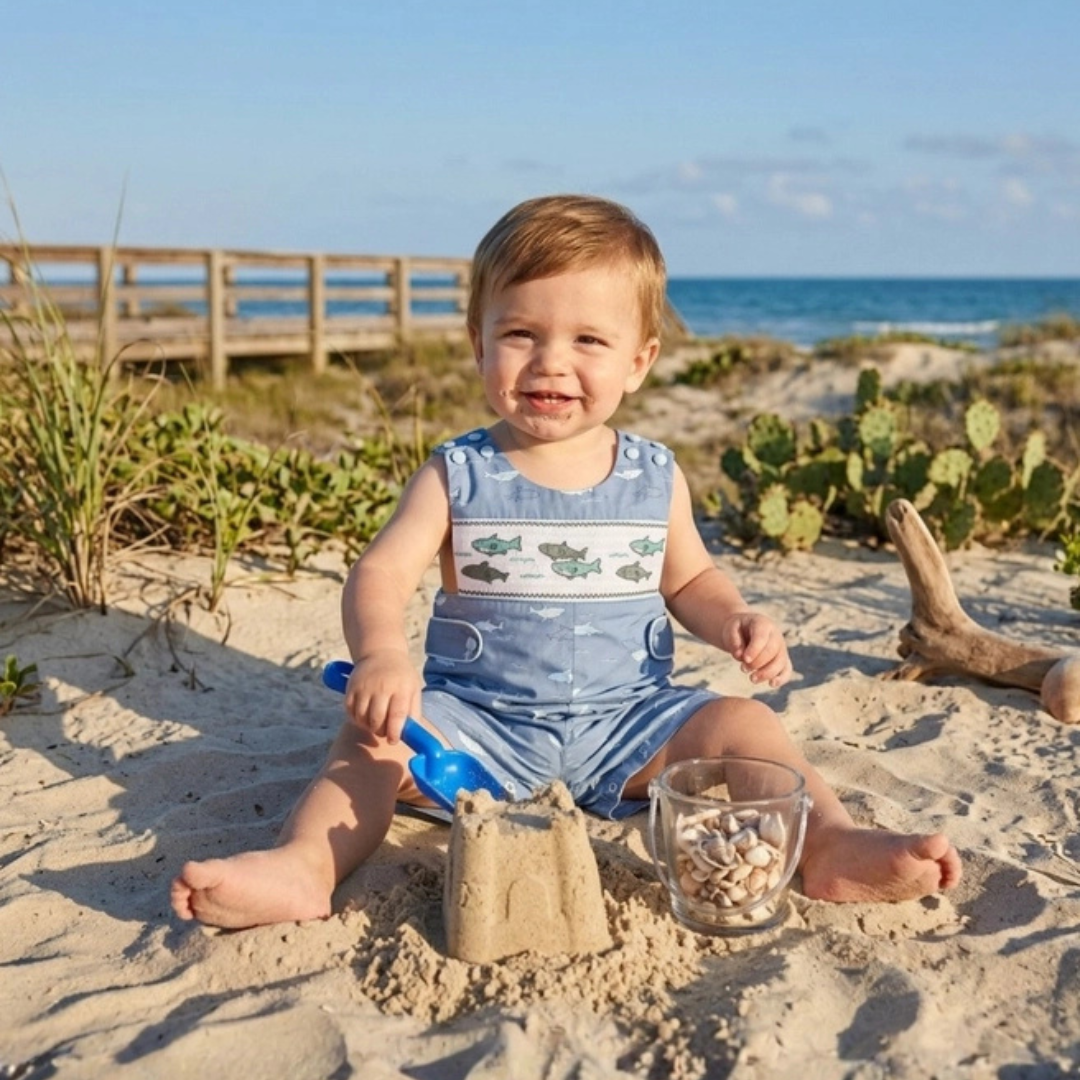 Shark Print Smocked Jonjons