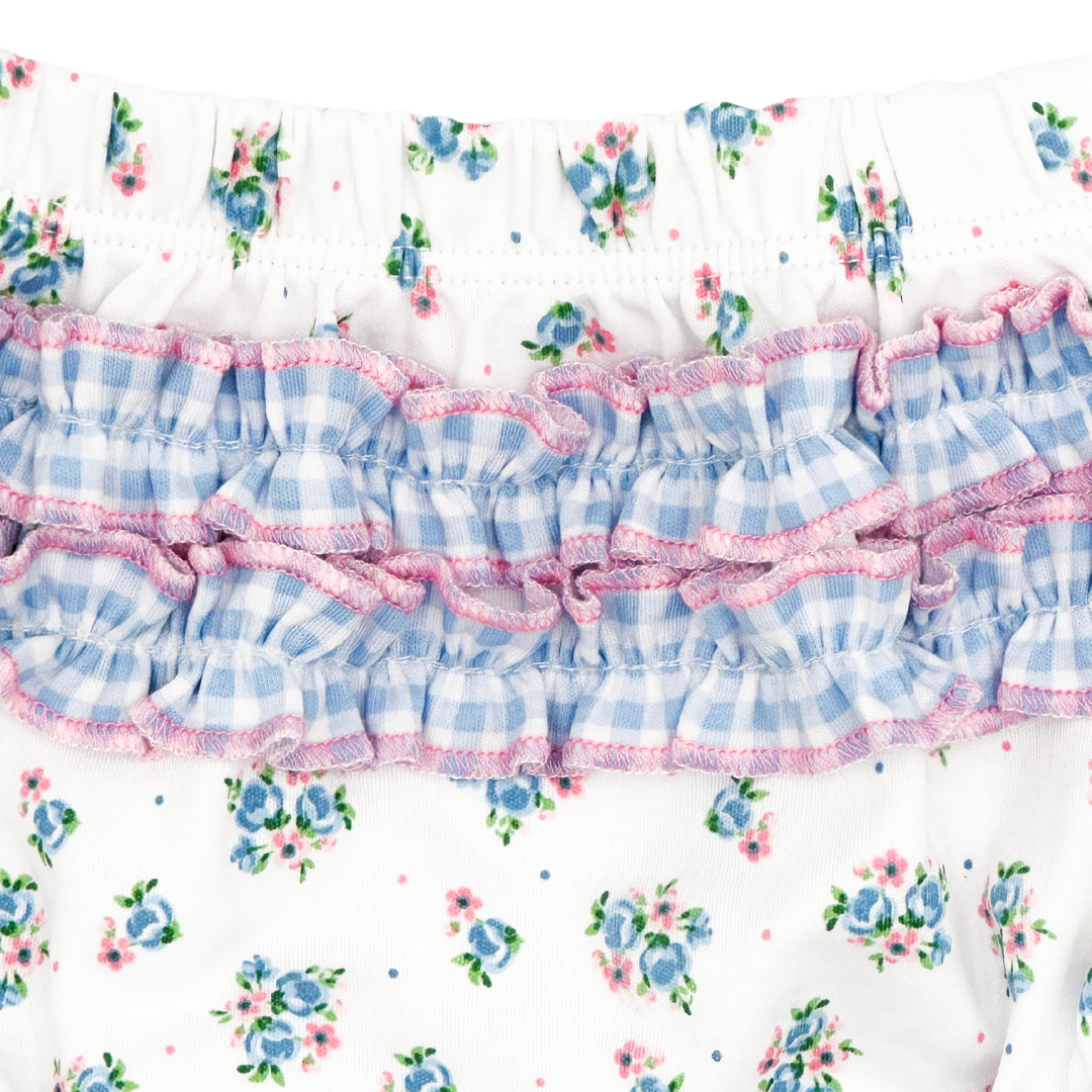 Anna's Classics Sky Blue Printed Ruffle Diaper Cover Set
