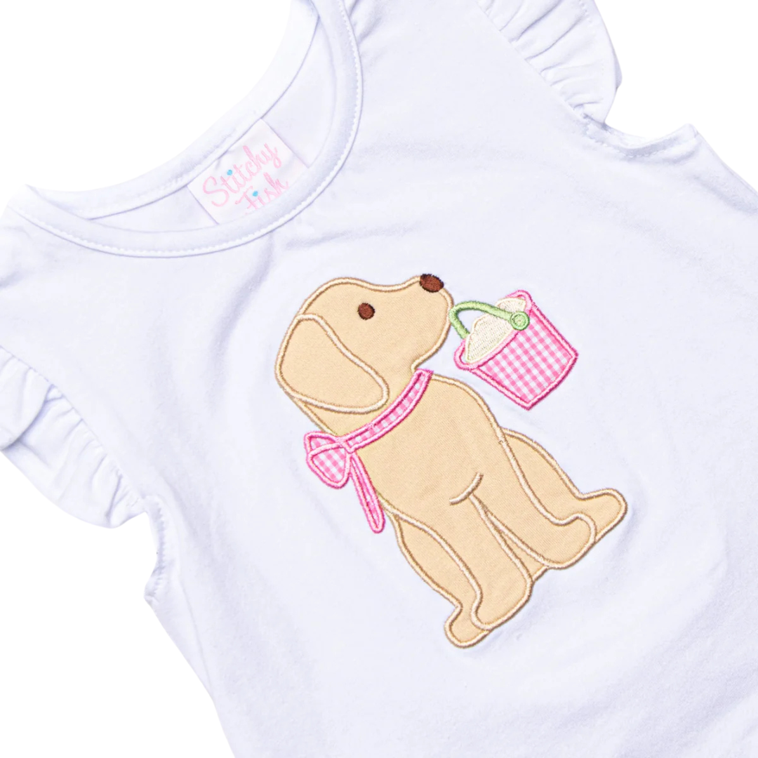 Pups and Pails Applique Ruffle Short Set