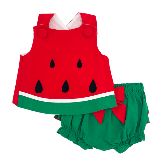 Red and Green Watermelon Top and Bloomers