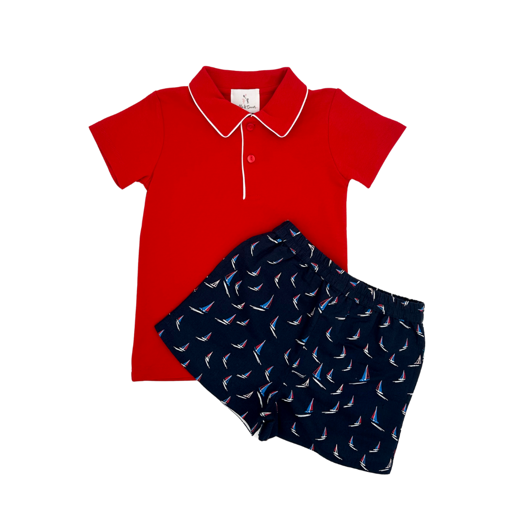 Red Pima Polo Shirt
