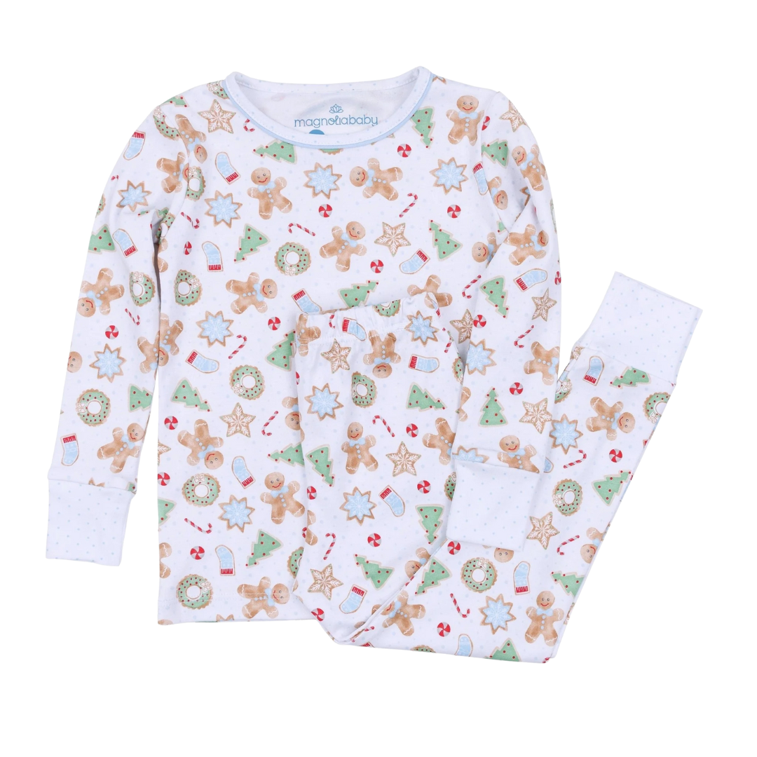 Frosted Wonderland Long Pajamas - Light Blue