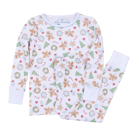 Frosted Wonderland Long Pajamas - Light Blue