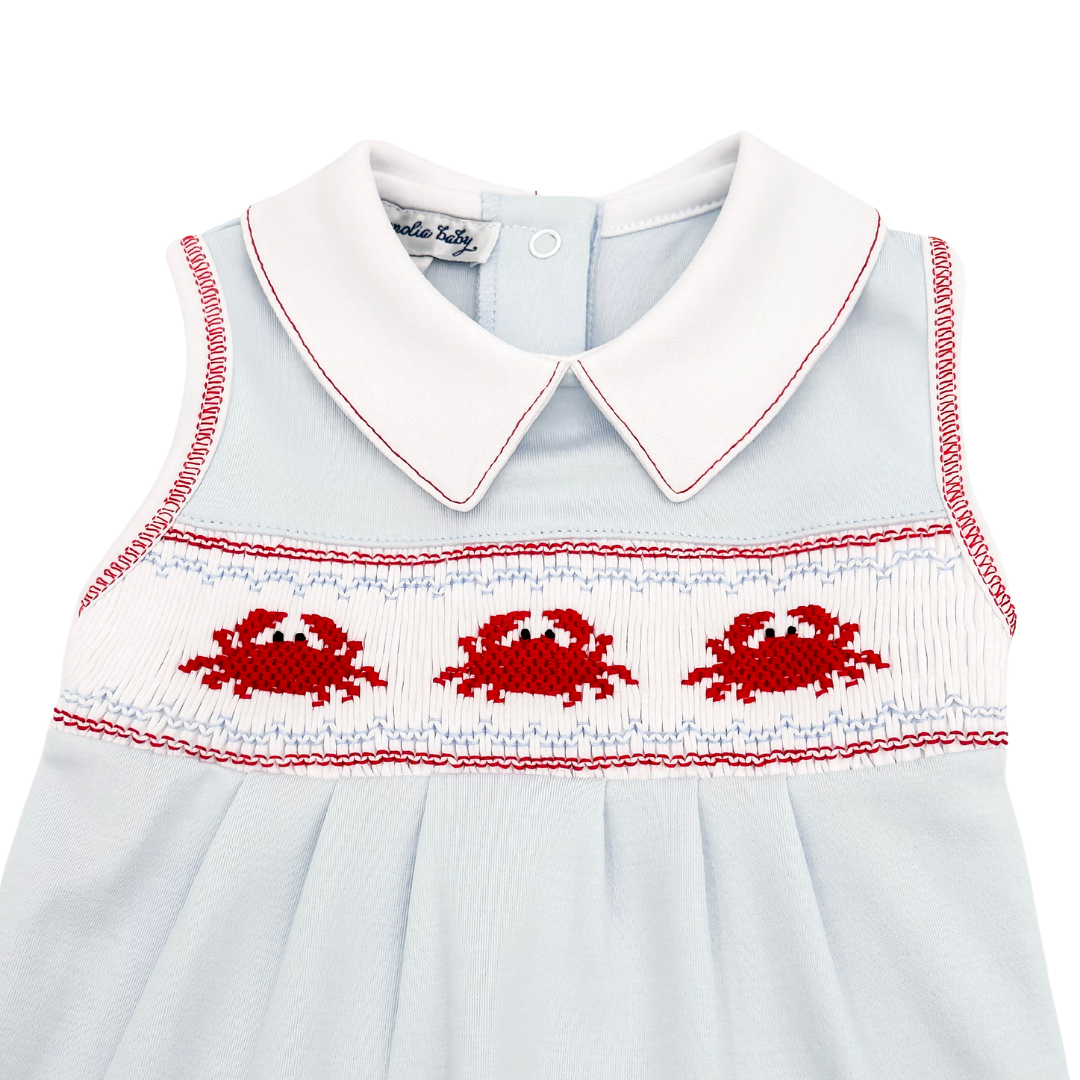 Crab Classic Smocked Playsuit with Collar