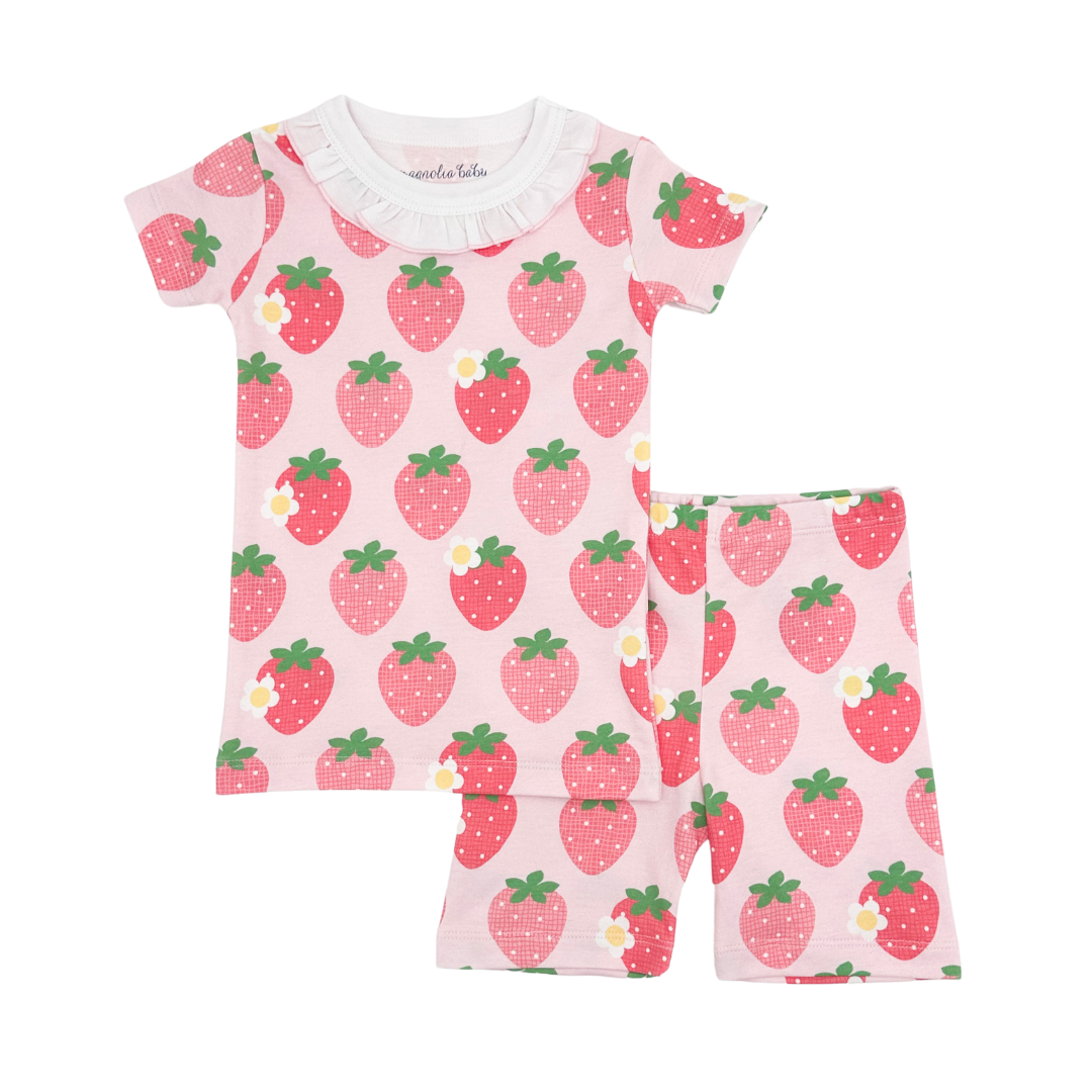 Berry Sweet Pink Ruffle Short Pajamas