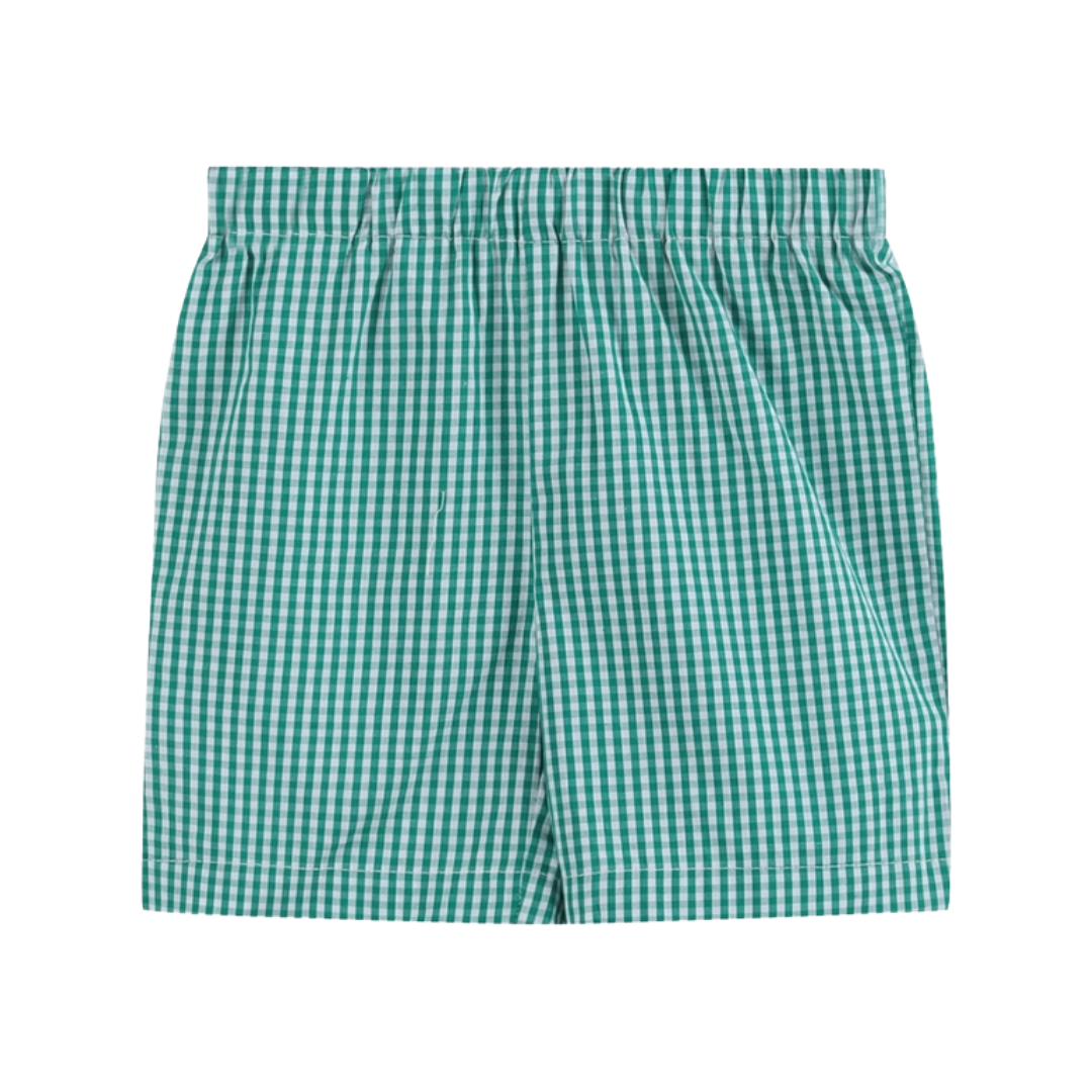 Pickleball T-Shirt and Green Gingham Shorts Set
