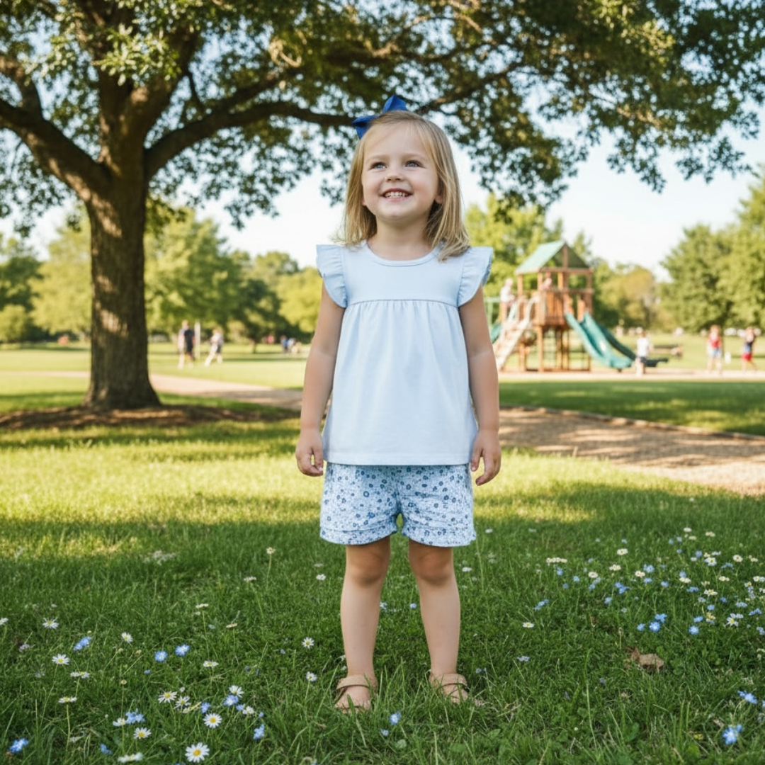 Pale Blooms Short Set