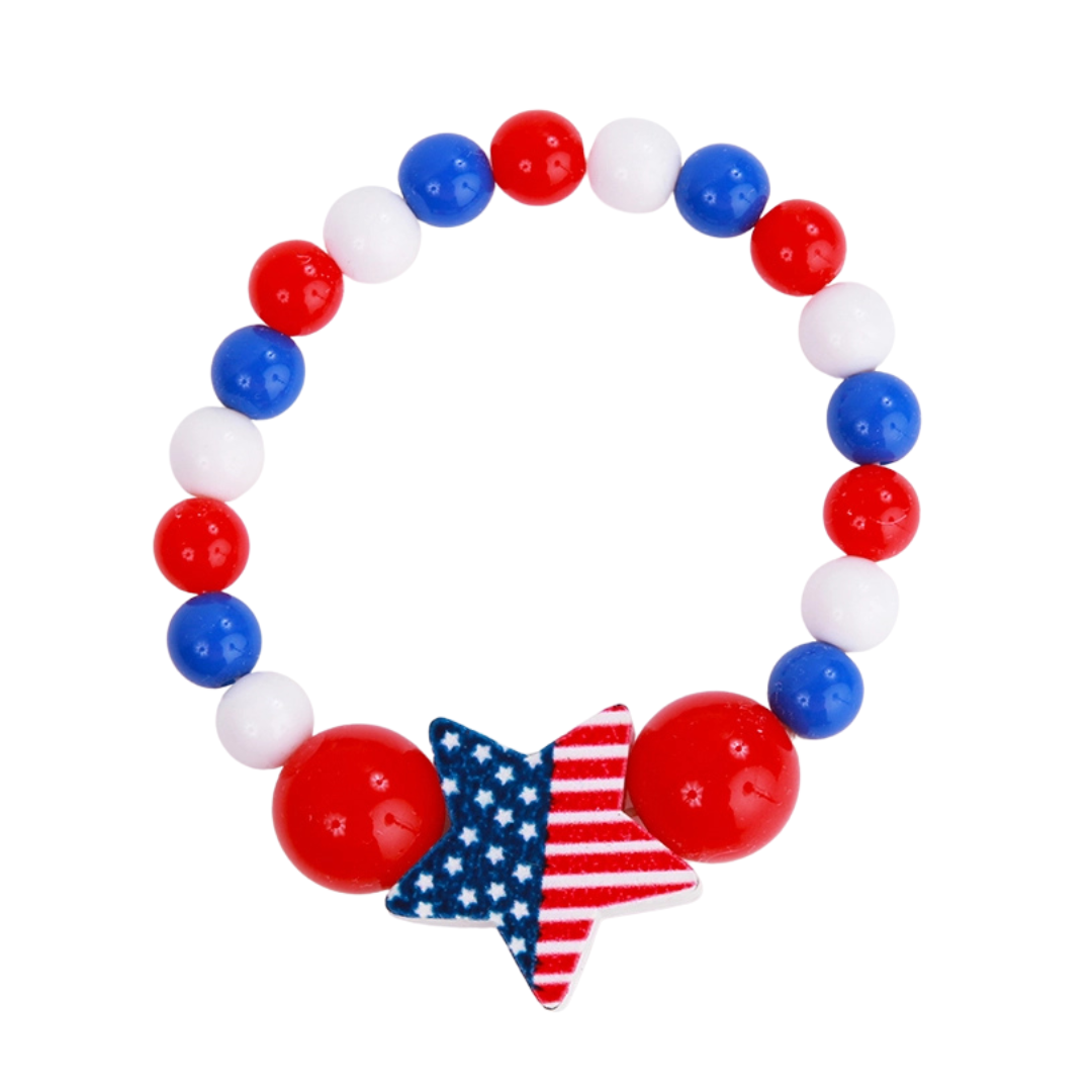Red, White and Blue Star Bracelet