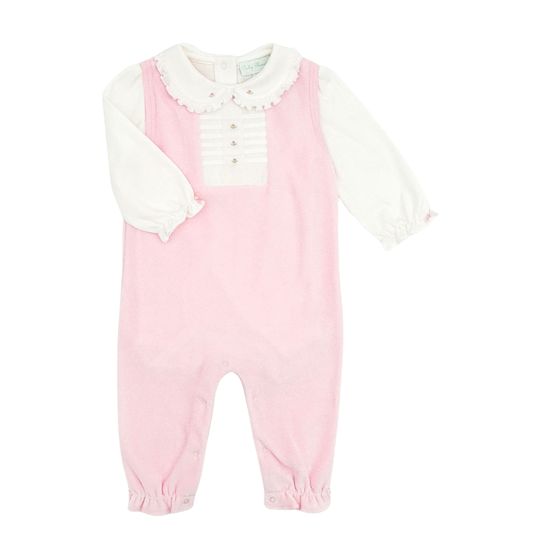 Pink Velour Romper Set