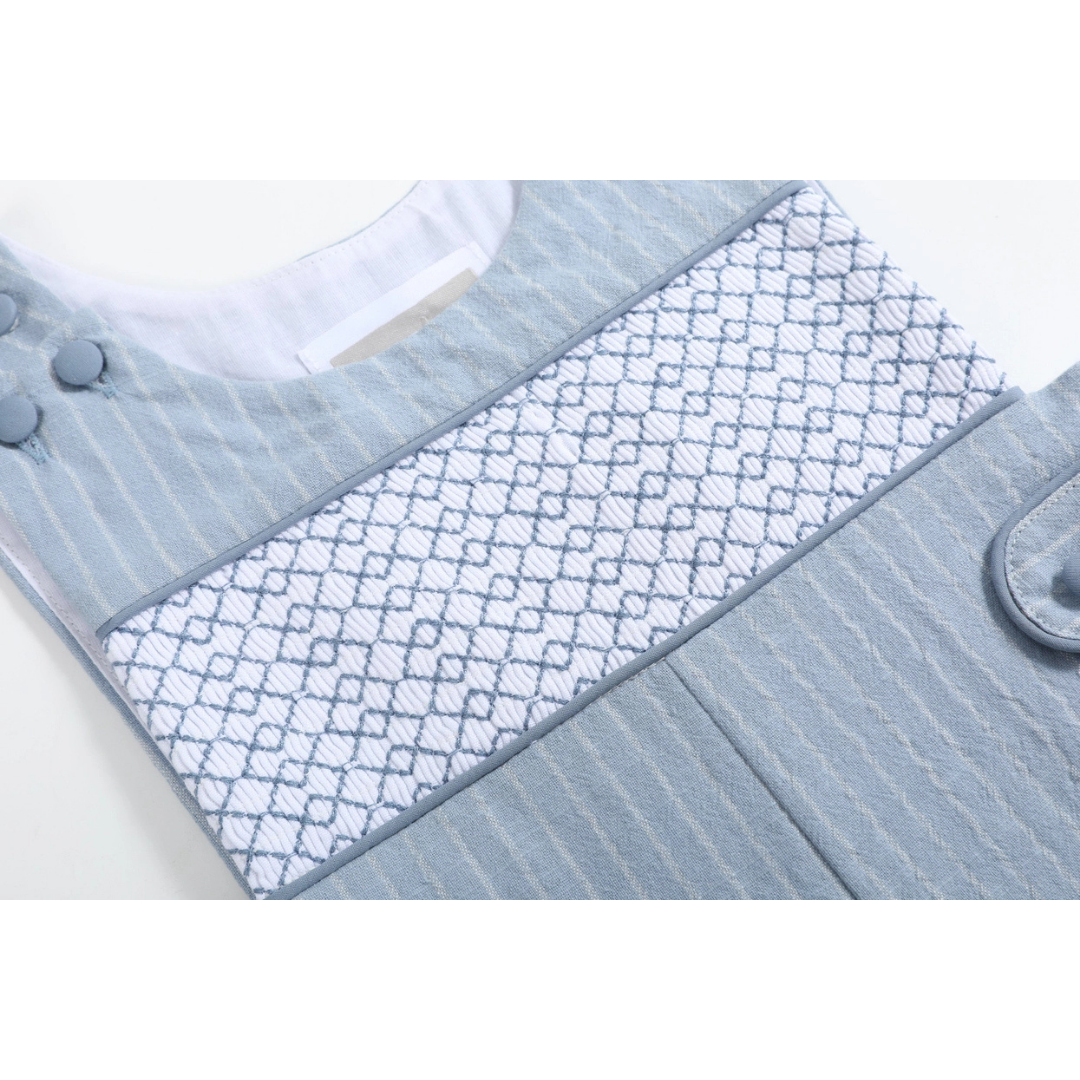 Light Blue Pinstripe Smocked Jon Jons