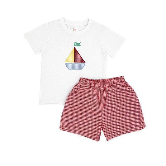 Blue Sky Breeze Applique Short Set