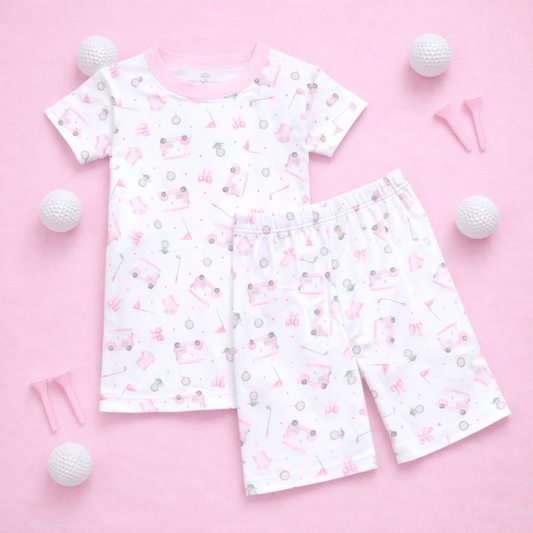 Little Golfer Pink Short Pajamas