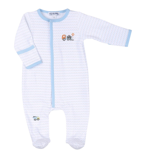 Construction Zone Embroidered Footie