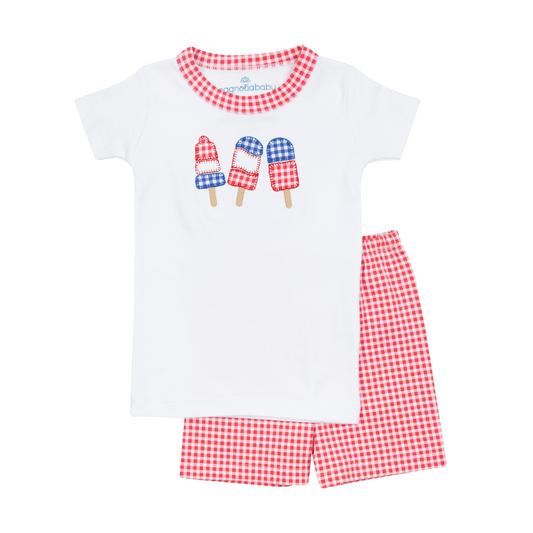 Red, White and Yum! Applique Red Short Pajamas