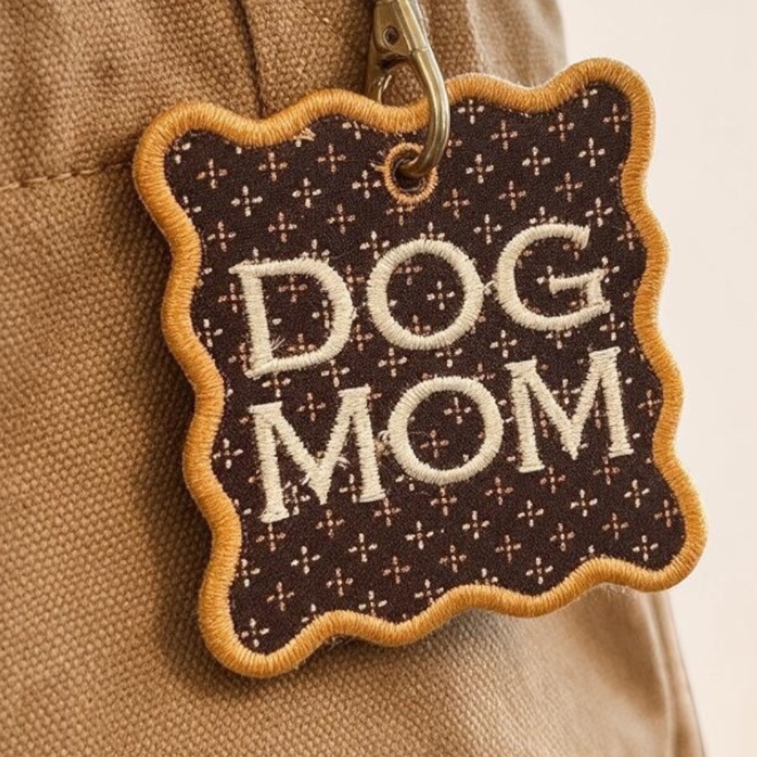 Golden Hour "Dog Mom" Embroidered Bag Tag