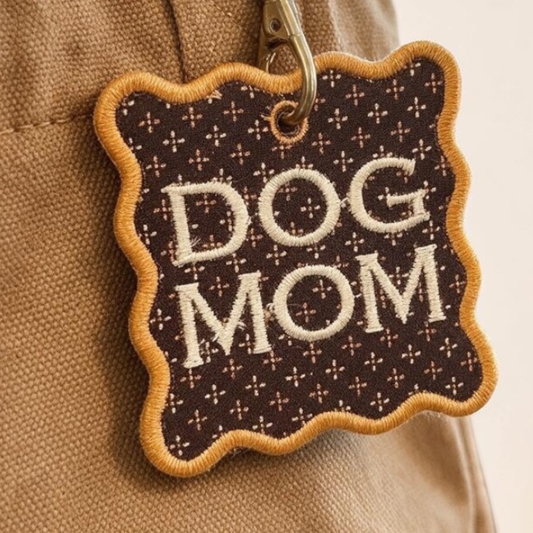 Golden Hour "Dog Mom" Embroidered Bag Tag