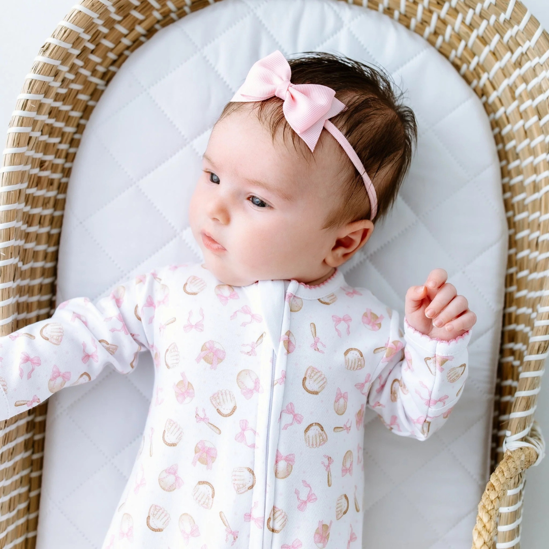 Precious Lil' Sluggers Print Zip Footie - Pink