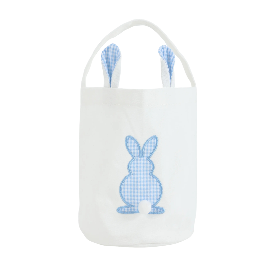 Blue Gingham Easter Bunny Basket