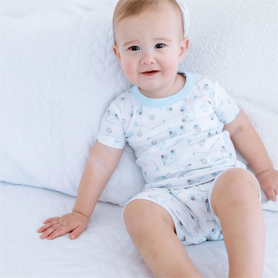 Little Golfer Light Blue Short Pajamas