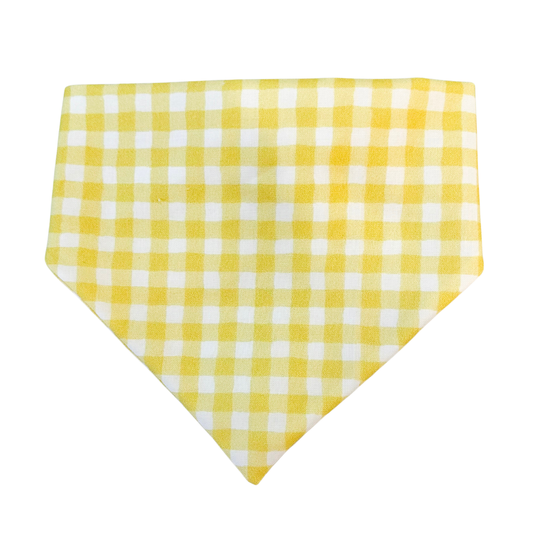 Yellow Gingham Dog Bandana
