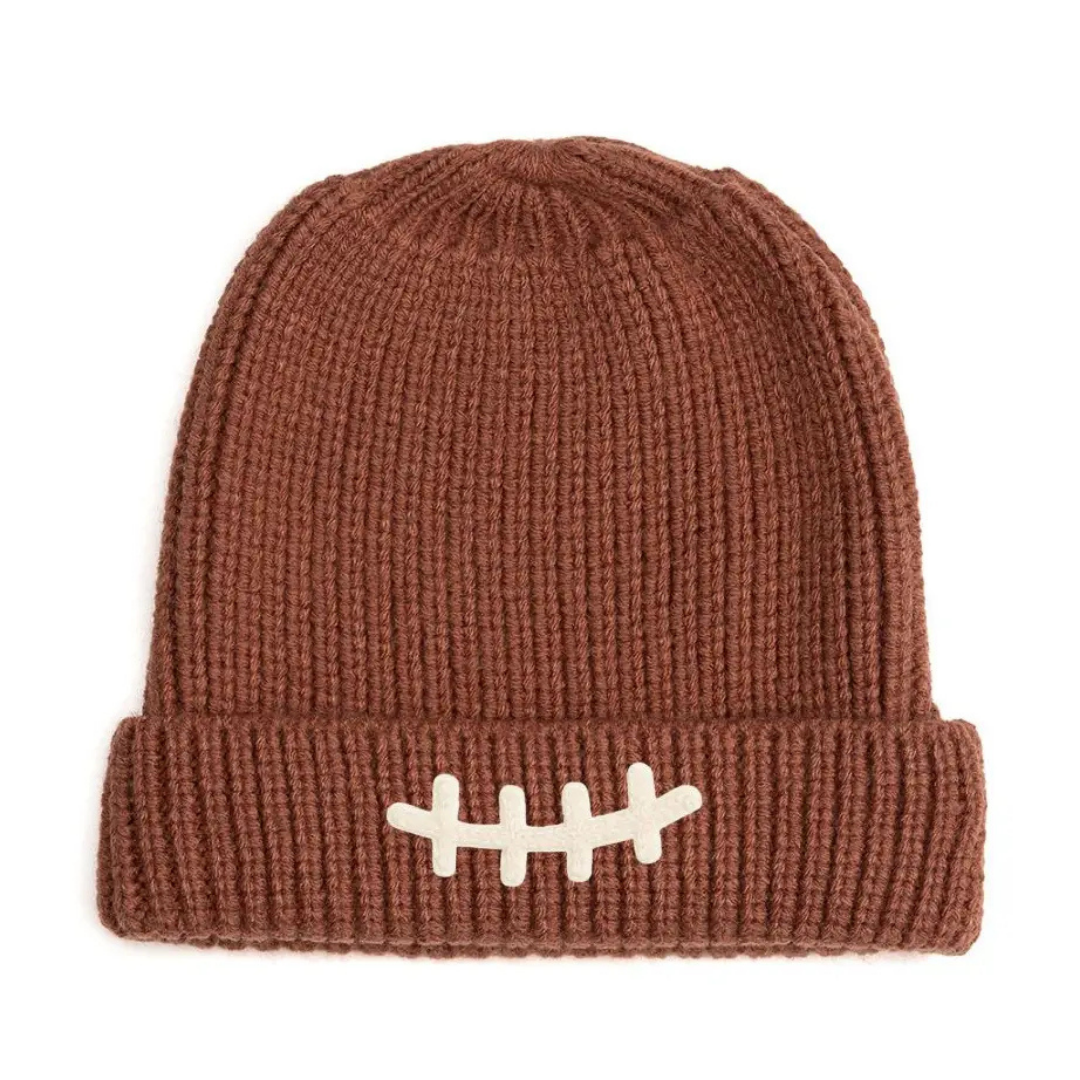 Football Lace Patch Beanie