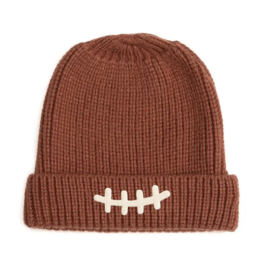 Football Lace Patch Beanie