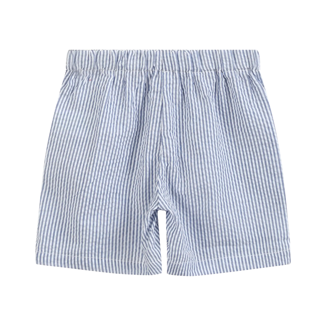 Red and Blue Baseball Smocked Shirt and Shorts Set