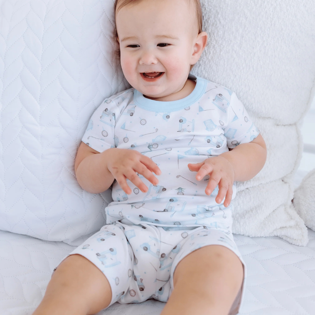 Little Golfer Light Blue Short Pajamas