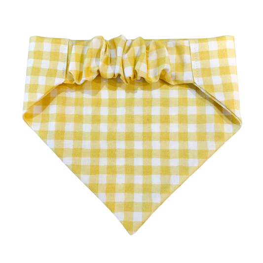 Yellow Gingham Dog Bandana