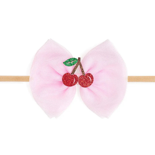 Cherry Tulle Bow Baby Headband