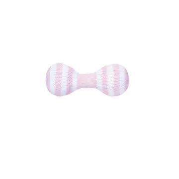 Dumbbell Hand Knit Rattle - Pink