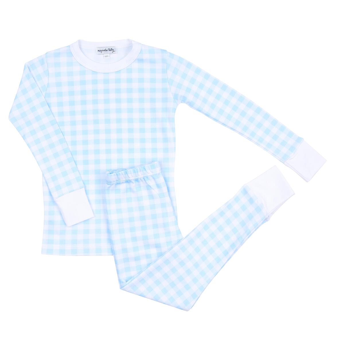 Baby Checks Blue Long Pajamas