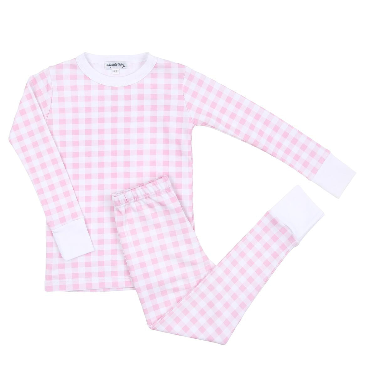 Baby Checks Pink Long Pajamas