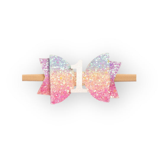 Pastel Rainbow Birthday Headband - Age One