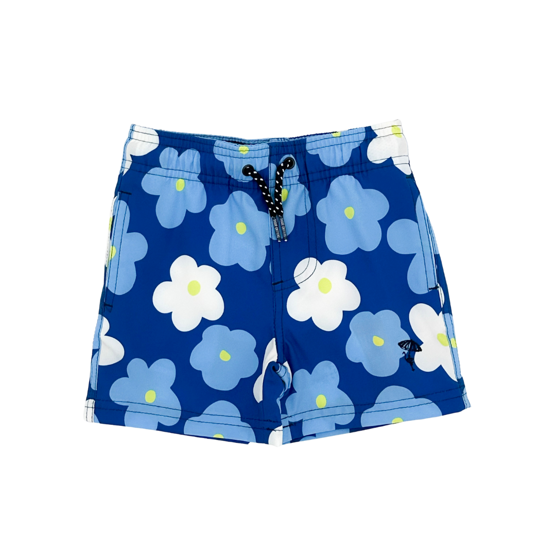 Blue Daisy Swim Trunks