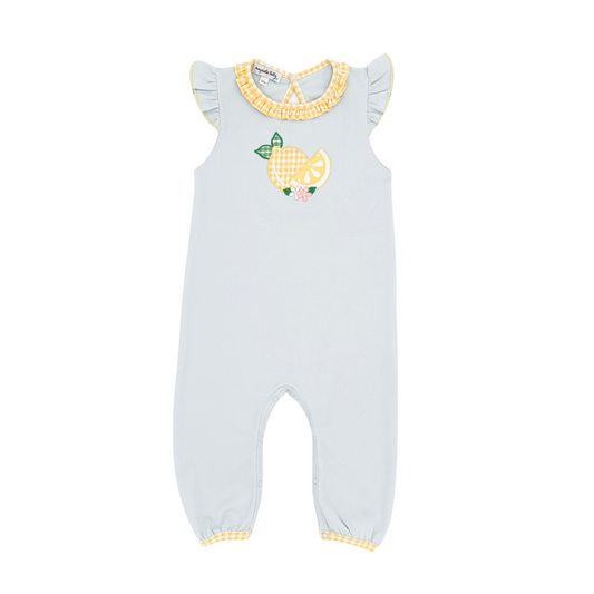 Lovely Lemons Applique Yellow Ruffle Playsuit