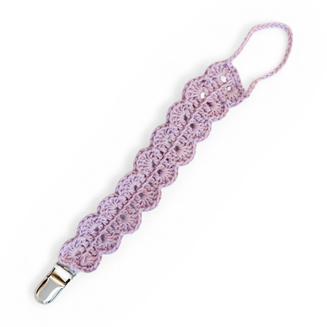 Bailey Pacifier Clip - Lilac with Silver Metal Clip