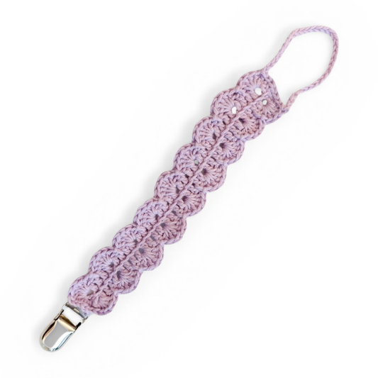 Bailey Pacifier Clip - Lilac with Silver Metal Clip