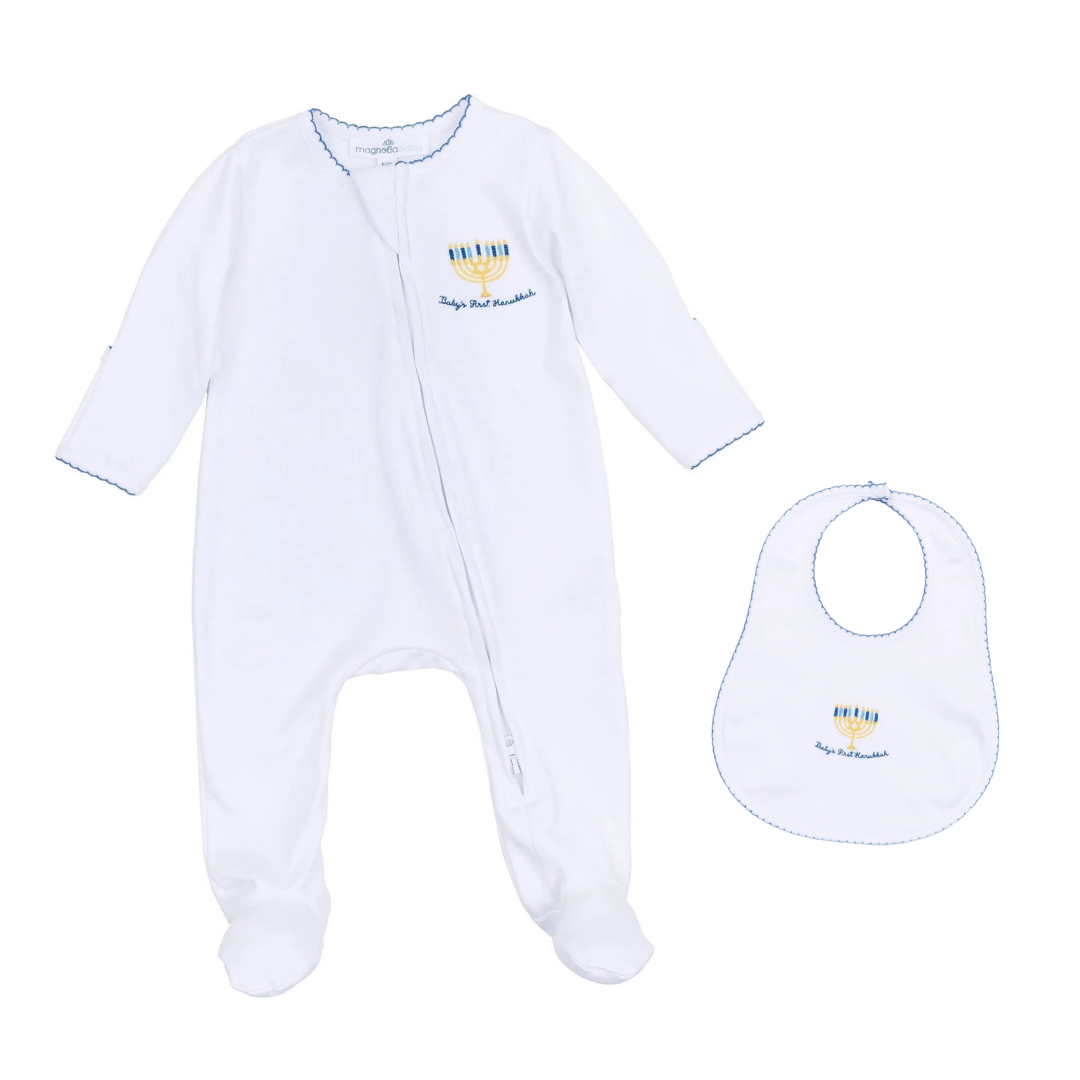 Baby's First Hanukkah Zipper Footie