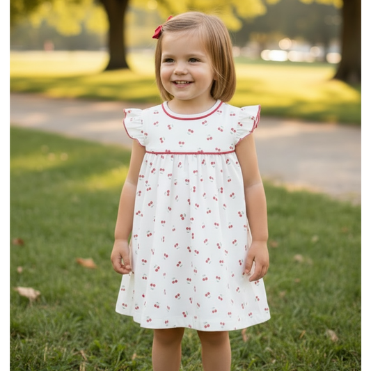 Cherry Grove Ivory Flutters Toddler Dress