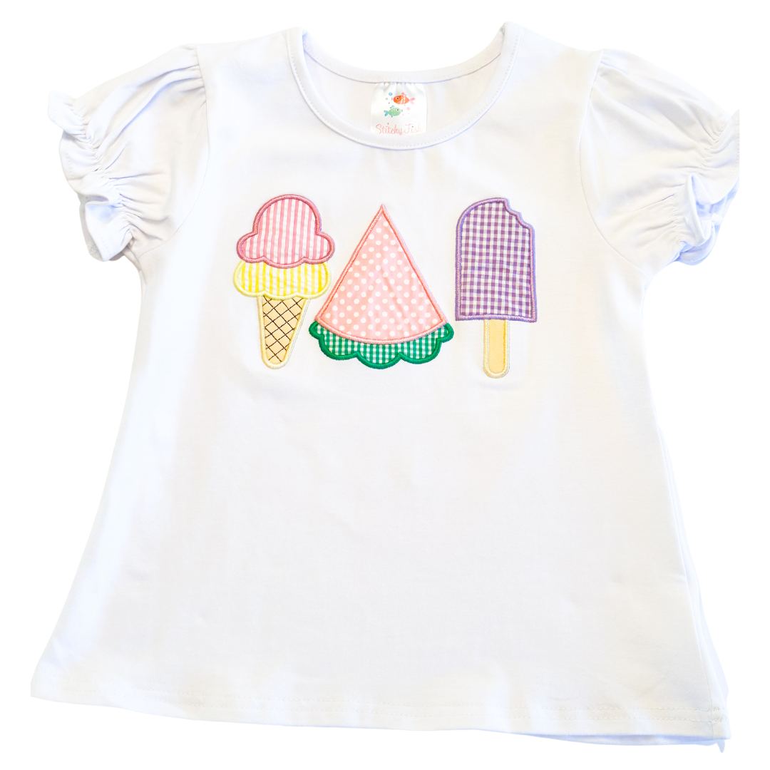 Peace, Love and Popsicles Ruffle Applique Short Set