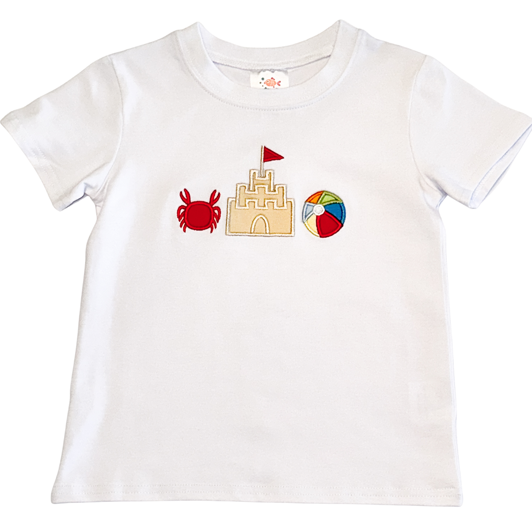 Sandcastles and Sunshine Applique Short Set